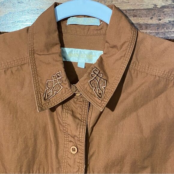 Women's Vintage John Henry Button Up 100 % Cotton - Imported Blouse Size Large - Picture 3 of 9